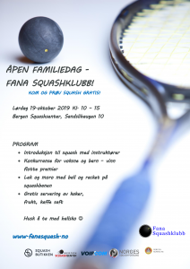 Åpen familiedag – prøv squash helt GRATIS!